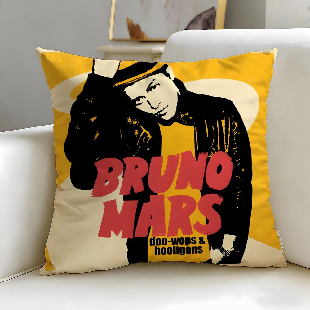 Popular Singer Bruno Mars Cushion Cover Soft & Easy-Wash Pillow Case – Versatile for Couch, Bed, Travel and Office