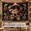 Skull Gothic (261) Theme Wall Tapestry Customized With Name Text Personalized Hanging Tapestry For Bedroom Living Room Decor
