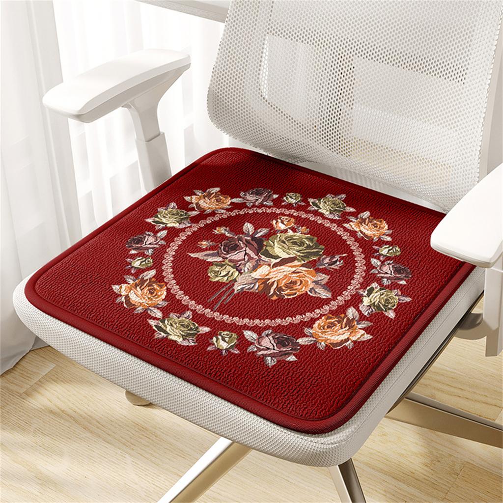 Breathable Memory Foam Chair Cushions Non Slip Flower Pattern Square Seat Pads for Comfort and Softness