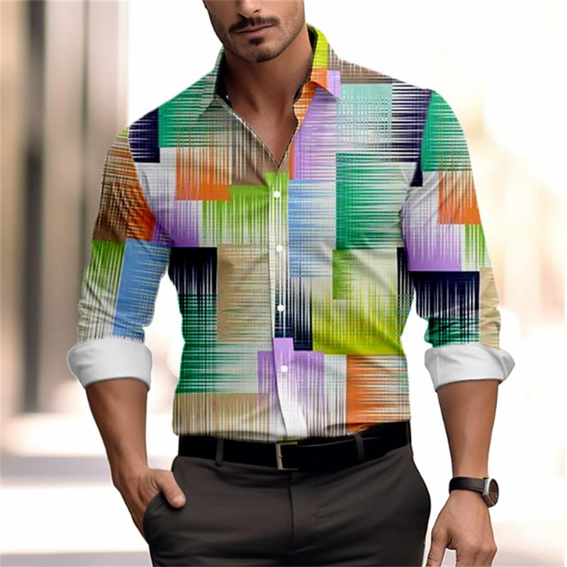 Men's Casual Striped Plaid Lines Are Soft and Comfortable Spring and Summer Button Fashion Design