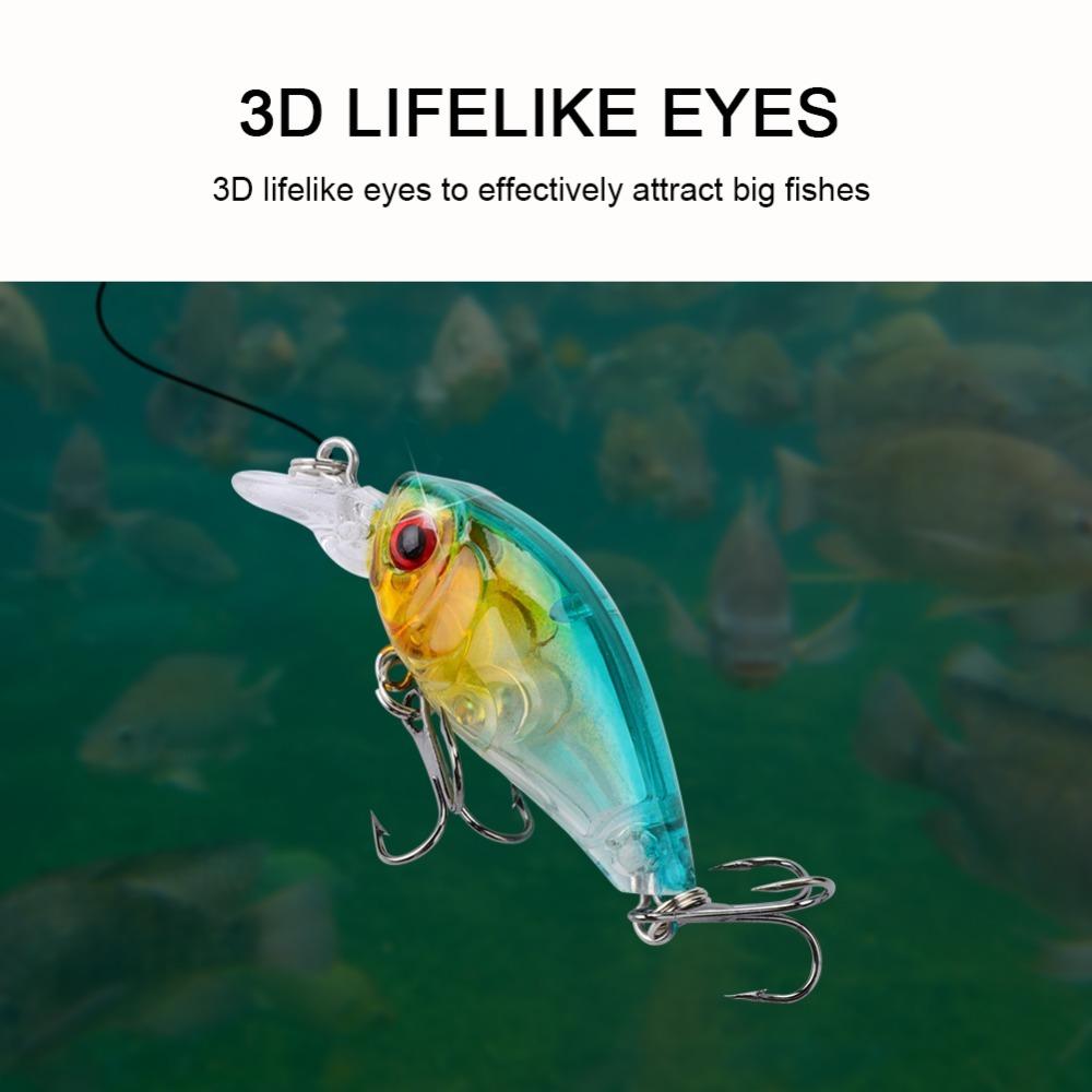 

5PCS with Hooks Topwater Fishing Lures ABS Hard Baits Durable Artificial Hard Baits Bass Fishing Type1-4.5cm