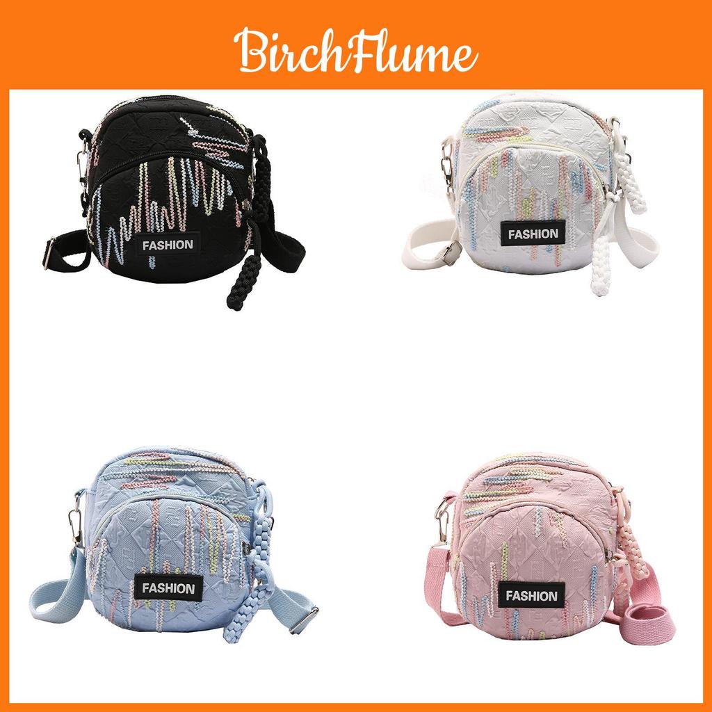 Canvas Small Crossbody Bag For Women With Zipper Pocket And Key Clip In Street Style