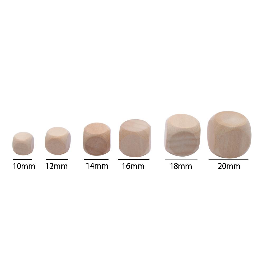 for Children Kid Toys DIY Engraving 20mm D6 Dice Wood Dice 6 Sided Blank Dice Wood Cube Dices