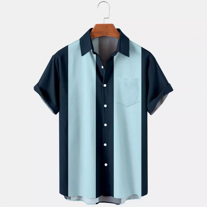 New summer casual hot sale D printing short-sleeved shirt Hawaiian shirt men's vacation seaside source