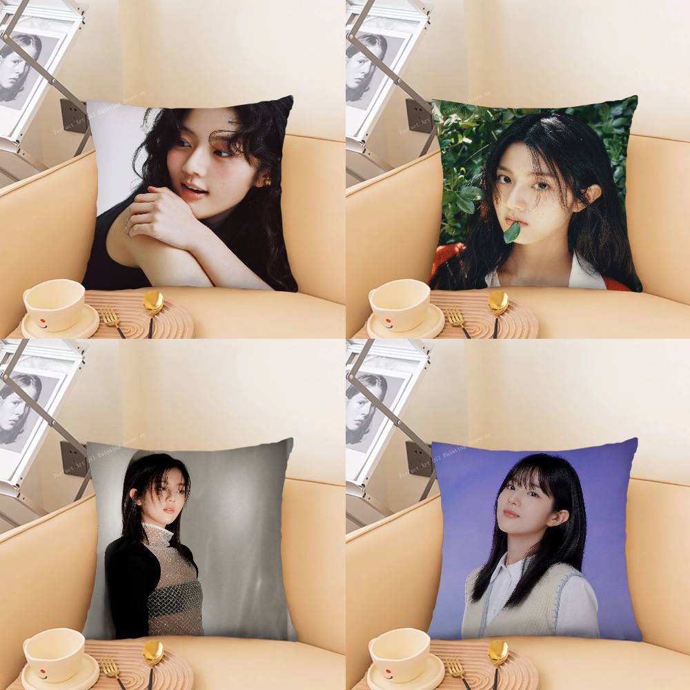 Korean Celebrity SShin Eun Soo Pillow Case Fashion Square Pillowcase Bedroom Sofa Room Ins Decoration Leisure