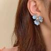 New Flower Earrings, Blue Iris, High Grade, Light Luxury, Sweet, Small Female Earrings, Suitable for Party and Banquet Wear