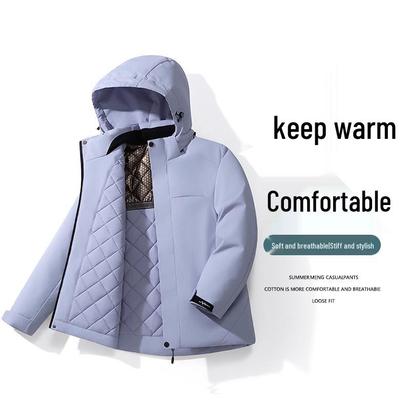 Di Yu Shen Long Winter Graphene Ski Jacket - Thickened, Warm, Rainproof, Casual Hooded Cotton Outerwear for Couples