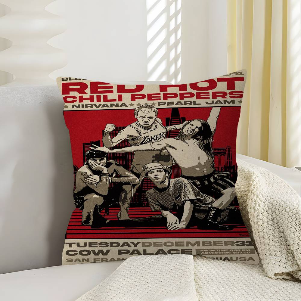 RRed HotChili Peppers Band Personalized Pillow Dust Cover Bedroom Kids Party Decoration Pillowcase Birthday Children Gift