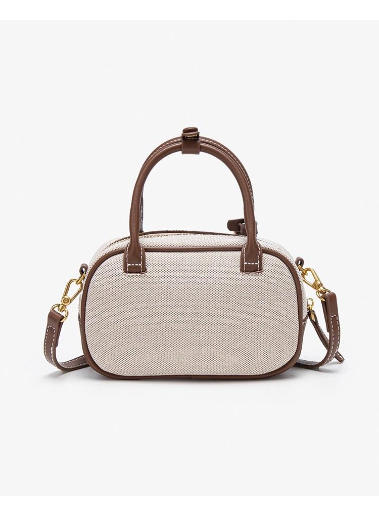 2025 Autumn Quilted Mini Bowling Bag: Retro Crossbody with Fashion Color Block Design for Women