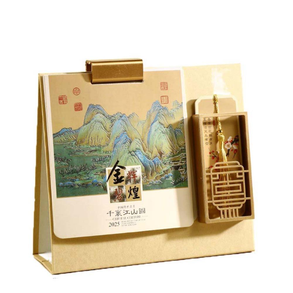 With Bookmark Schedule Memo Hot Stamping Desktop Decoration 2025 Desk Calendar  Year of The Snake