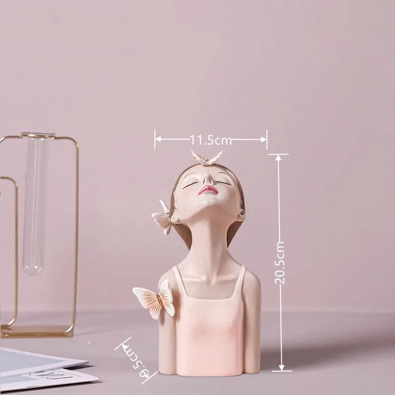 Nordic Butterfly Fairy girl resin decorated with metal trays, home decor accessories, Kawaii crafts statues, tabletop figurines