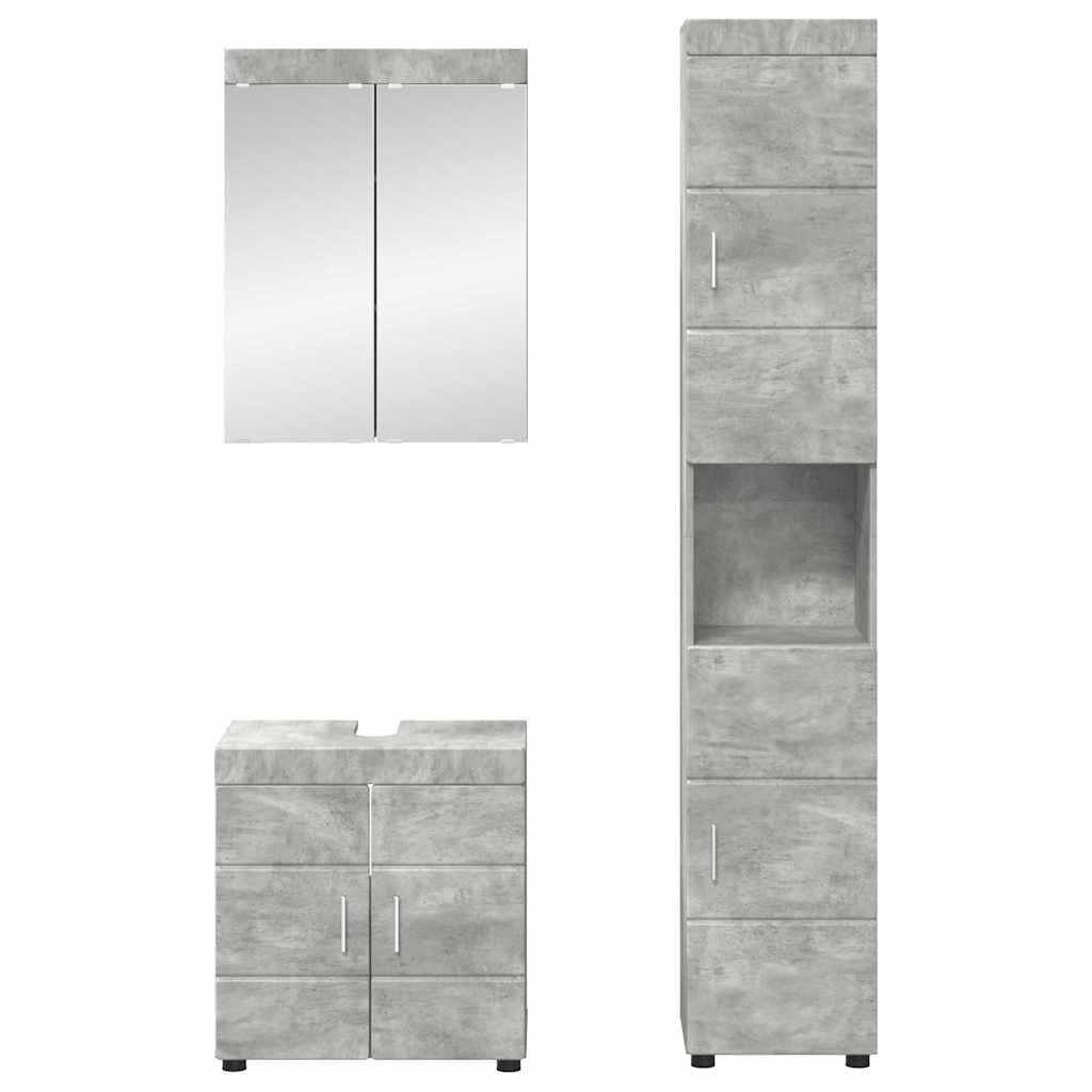 Bathroom Furniture Set TULUM 3 Pcs Concrete Grey 60 X 34 X 63 Cm