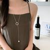 Fashion Light Luxury Round Pendant Necklaces for Women Girls New Gentle Long Adjustable Collarbone Necklaces Jewelry Accessories