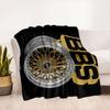 "Gold BBS Wheel with Crown Logo LP Designs"Blanket Flannel Throw Blanket for Sofa, Bed, Travel, Camping, Office, Couch, Chair, And Bed Gift