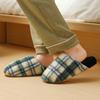 Karierte Heim Baumwollpantoffeln Winter Indoor Zuhause Haushalt Schlafzimmer Plüsch Warme Flauschige Pantoffeln Winter