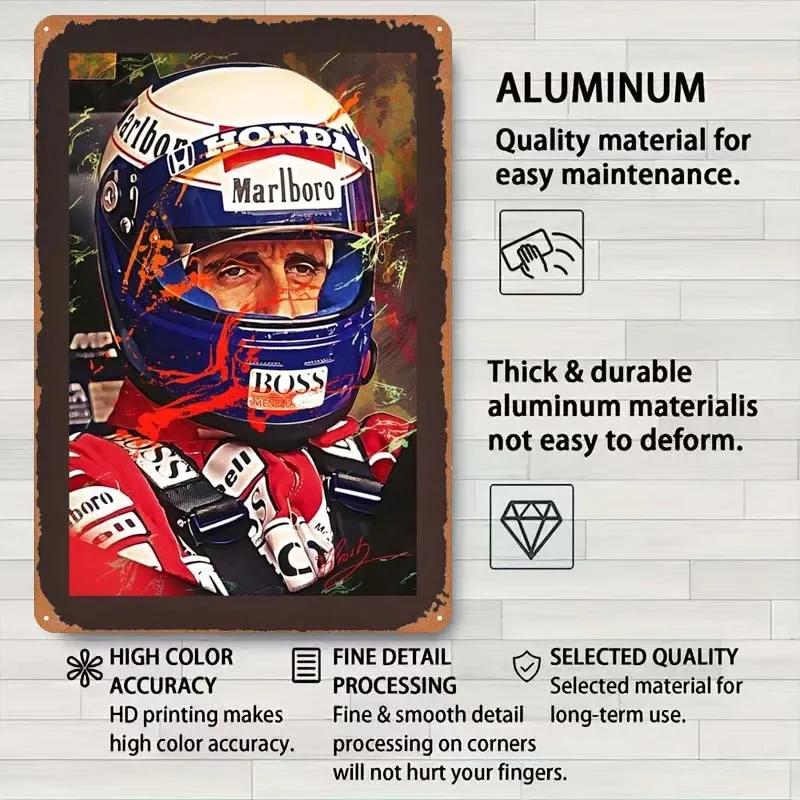 Alain Prost Metal Sign Racing Poster Art Mural Retro Tinplate Sign for Wall Art Decoration Coffee Bar Vintage Home Decor Items