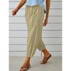 2026 Loose High-Waisted Buttoned Cotton Linen Wide-Leg Nine-Point Women's Pants