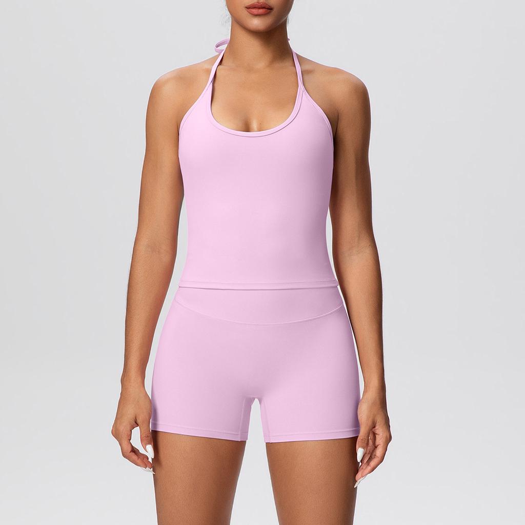 New Pure Color Brushed Back Strapless High-Waisted Yoga Set For Women - Sports Running Fitness Ensemble