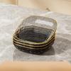 Square Trays with Golden Borders, Suitable for Serving,  Fruits, Desserts, Cakes, Snacks, Breakfast