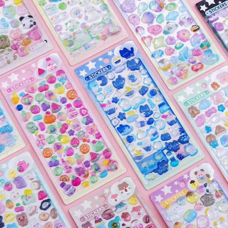 Fun Fashion 3D Relief Stickers Creative Cartoon Animals Cute Aesthetic Stickers Diy Phone Case Journal Decoration Stickers