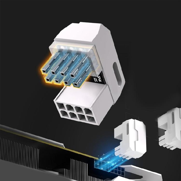 CPU 8Pin Power Connector Adapter 180 Degree Connector for Desktop Graphics Card Mainboard 8Pin Power Steering Connector