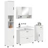 Bathroom Furniture Set 4 Pcs High Gloss White Plywood and Metal
