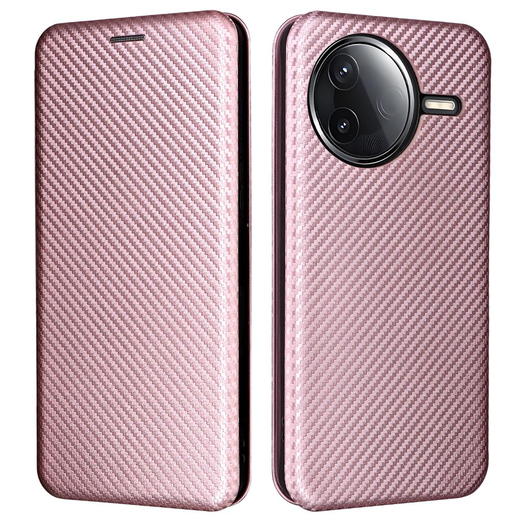 Pouzdro na telefon pro Xiaomi Poco F7 Pro 5G/F7 Ultra 5G/Redmi K80 5G/K80 Pro 5G Textura karbonových vláken Nárazuvzdorný PU kožený kryt