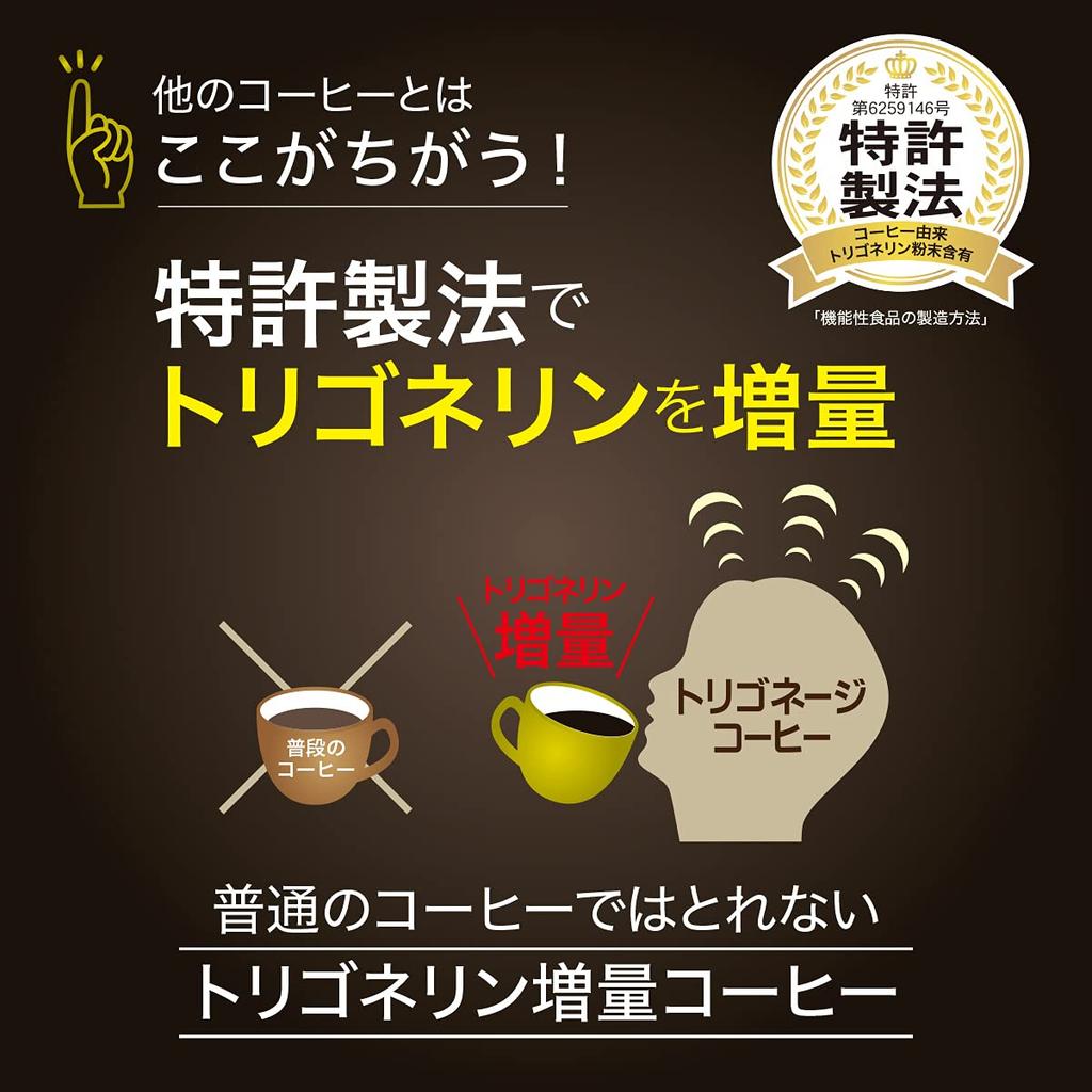 Trigonage Coffee Special Blend Drip Coffee with Coffee-Derived Trigonelline, 10g x 30 Bags