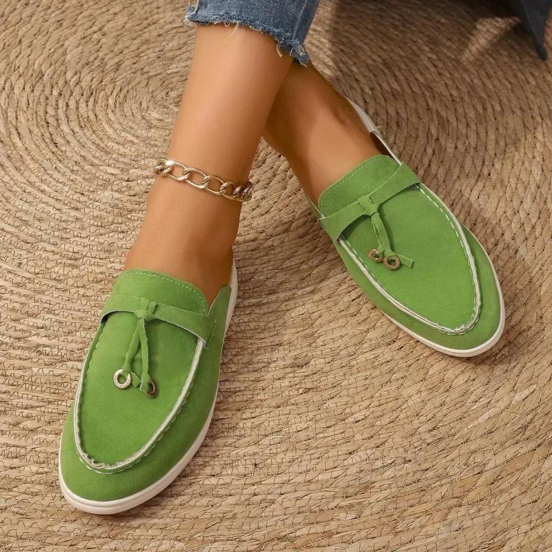 Fashion 2024 Hot Sale Shoes for Female Slingbacks Women's Slippers Autumn Closed Toe Solid Casual Flat Large Size Office Ladies Shoes