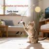 Cat Teaser Wand Replacement with Bell & Feather for Interactive Kitten Play