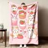 1pc Cute Cartoon Cow Print Flannel Blanket Soft Warm Cozy Throw Blanket For Bedroom Living Room Home Decor