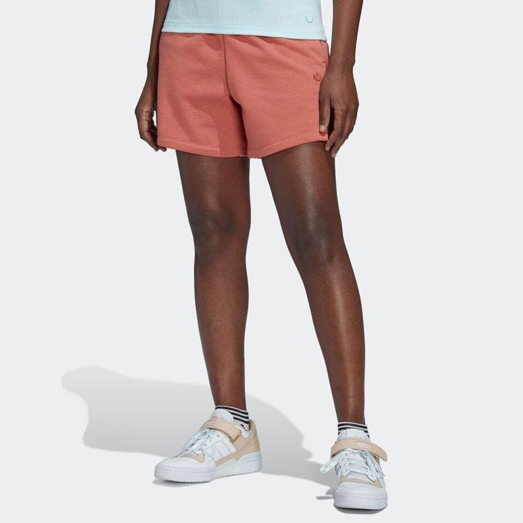 Adidas Originals Trefoil Logo Decal Casual Straight Shorts Women Bottoms Pink HM1793