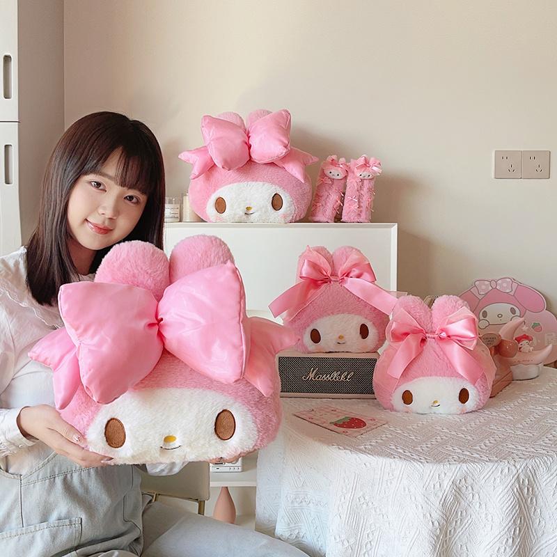 My Melody Cartoon Plushies Lovely Stuffed Anime Kawaii Plush Toy Back Cushion Headrest Car Accessories Seat Belt Cover