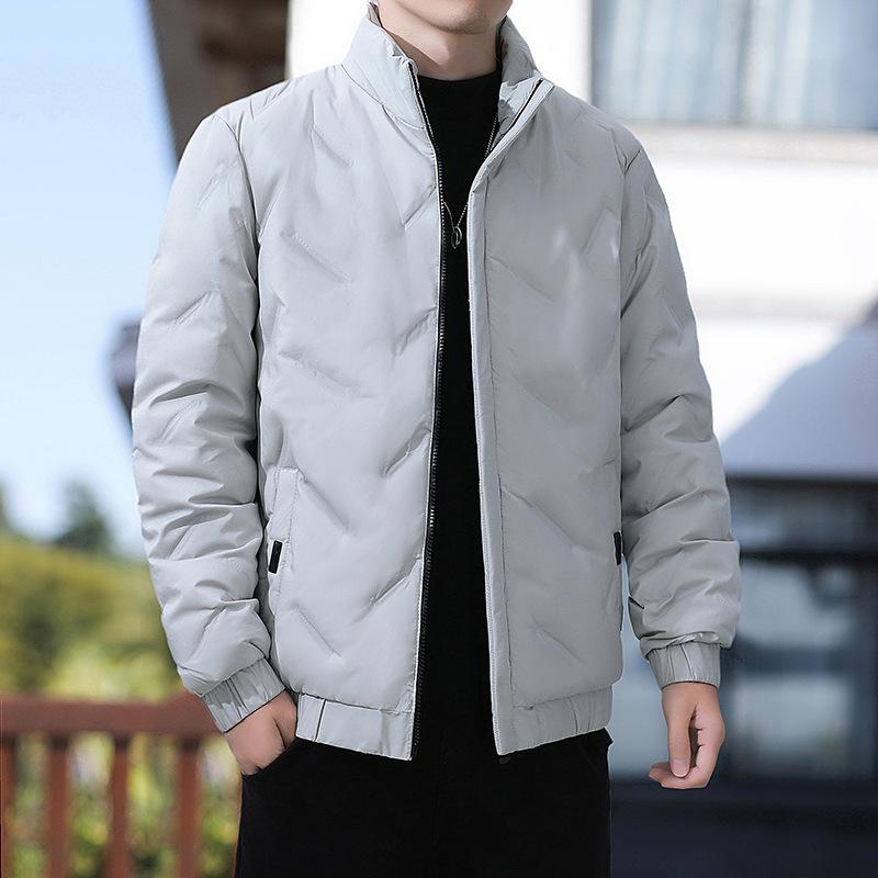 Men's Down Jacket Autumn and Winter Simple Trend Stand-up Collar Bread Jacket Men's Cold and Warm Youth Down Jacket