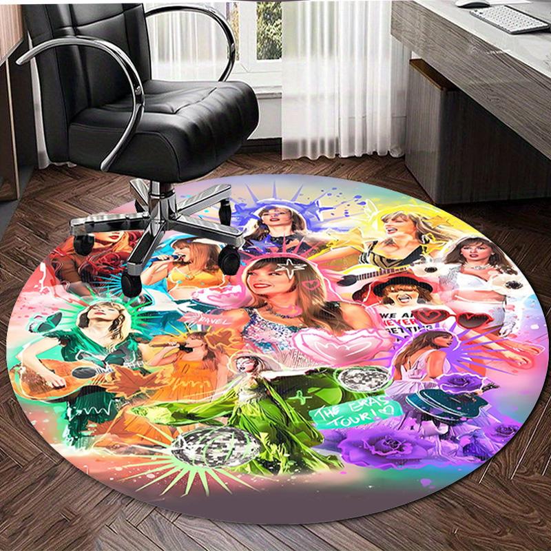 1pc Taylor Swift2 Design Printed Area Round Carpet for Bedroom Living Room Home Decor Rugs Mat Non Slip Mat Rug for Bedside