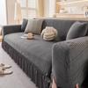 Jacquard Sofa Cover with Skirt Universal Full Coverage Stretch Slip Proof Fabric Couch Dust Protector