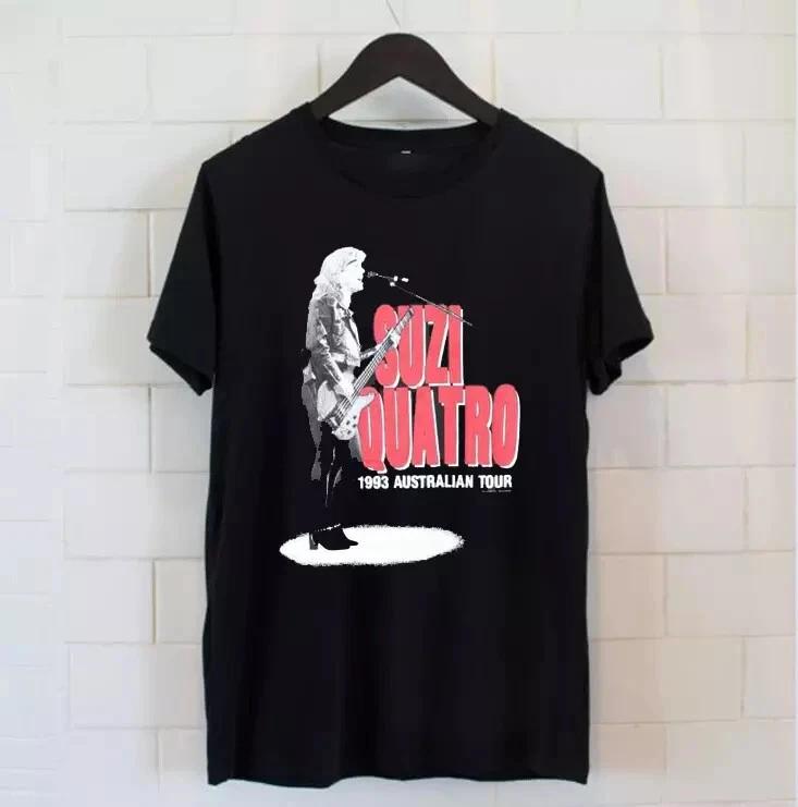 

Suzi Quatro Australian Tour Black Unisex 100% Cotton T-shirt Mens Tees Top Full T-Shirt Tee Top Unisex 4XL