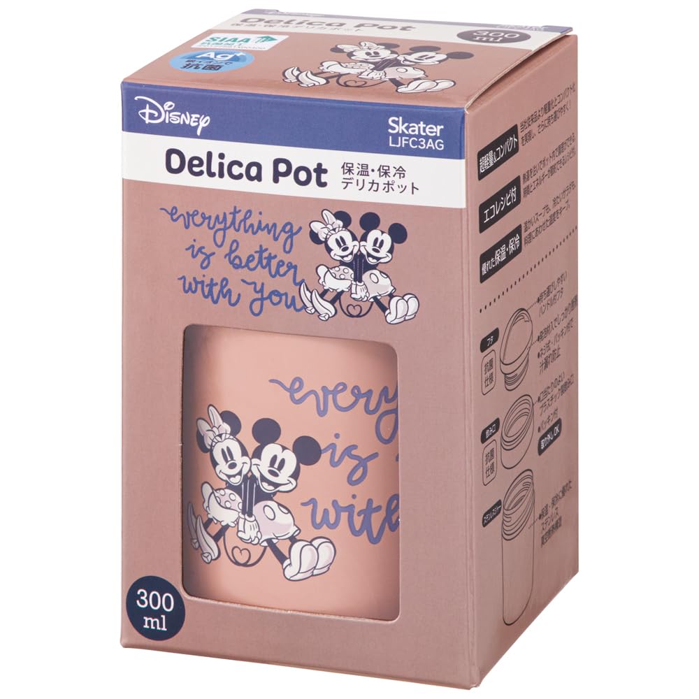 Skater Antibacterial Insulated Soup Disney Mickey Jar/Pot, 300ml, & Friends, Grayish, LJFC3AG-A