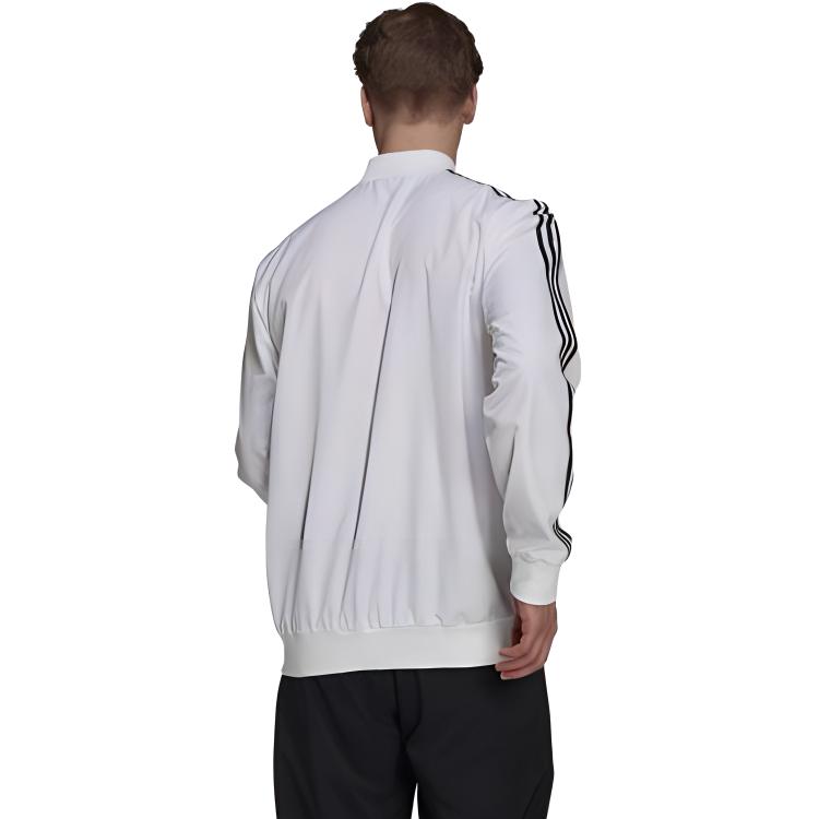 adidas Pasiasta kurtka dresowa z logo Męskie kurtki Biała H14635