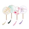 Silk Material Chinese Round Hand Fan Embroidery Design Cheongsam Tang Suit Fan  Wedding Ceremony