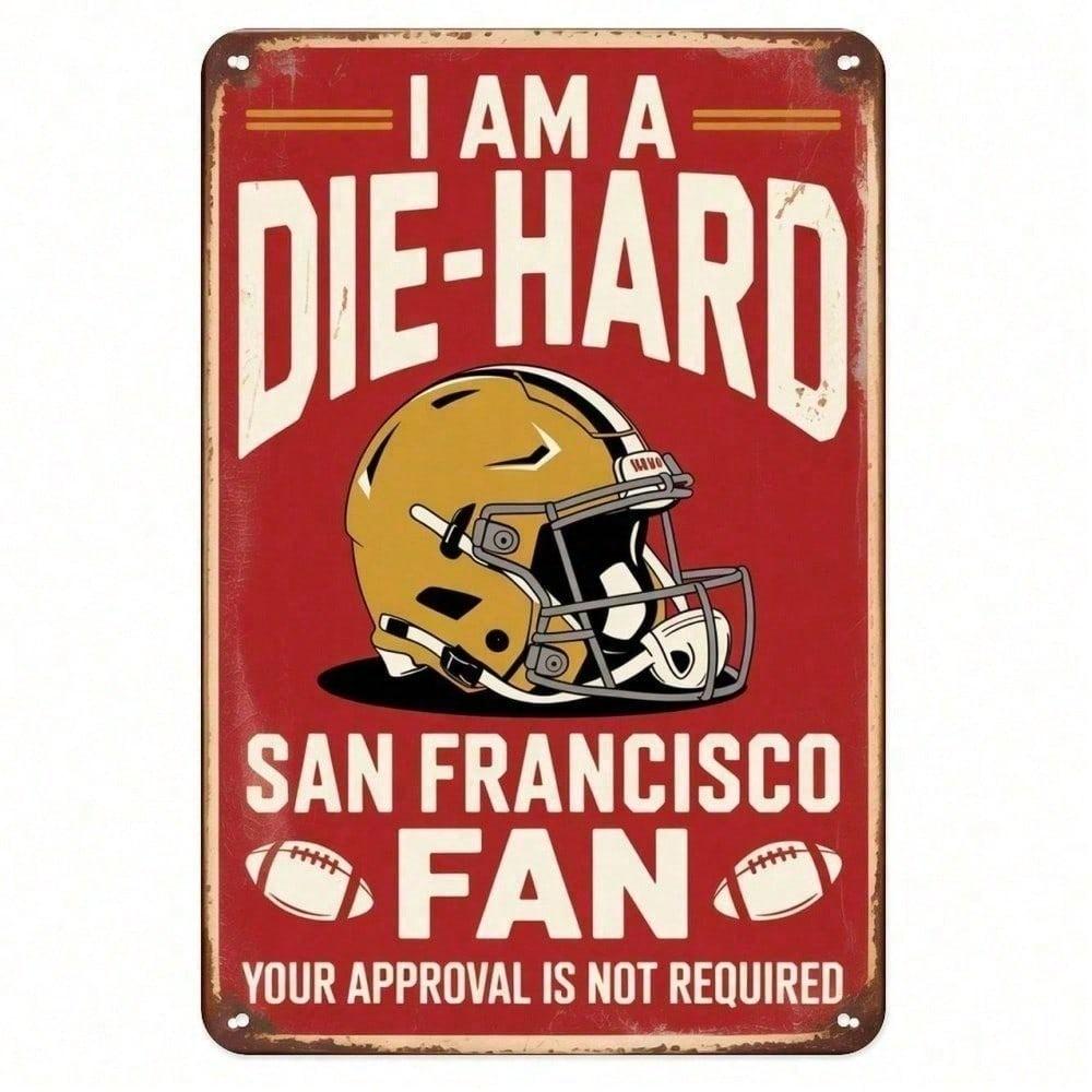 San Francisco 49ers NFL Metallblechschild Vintage Rustikale Wandkunst für Heimbar Garage Dekoration