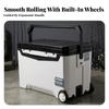 Fishing Box with Pull Rod Portable Wheels Rugged for Lake