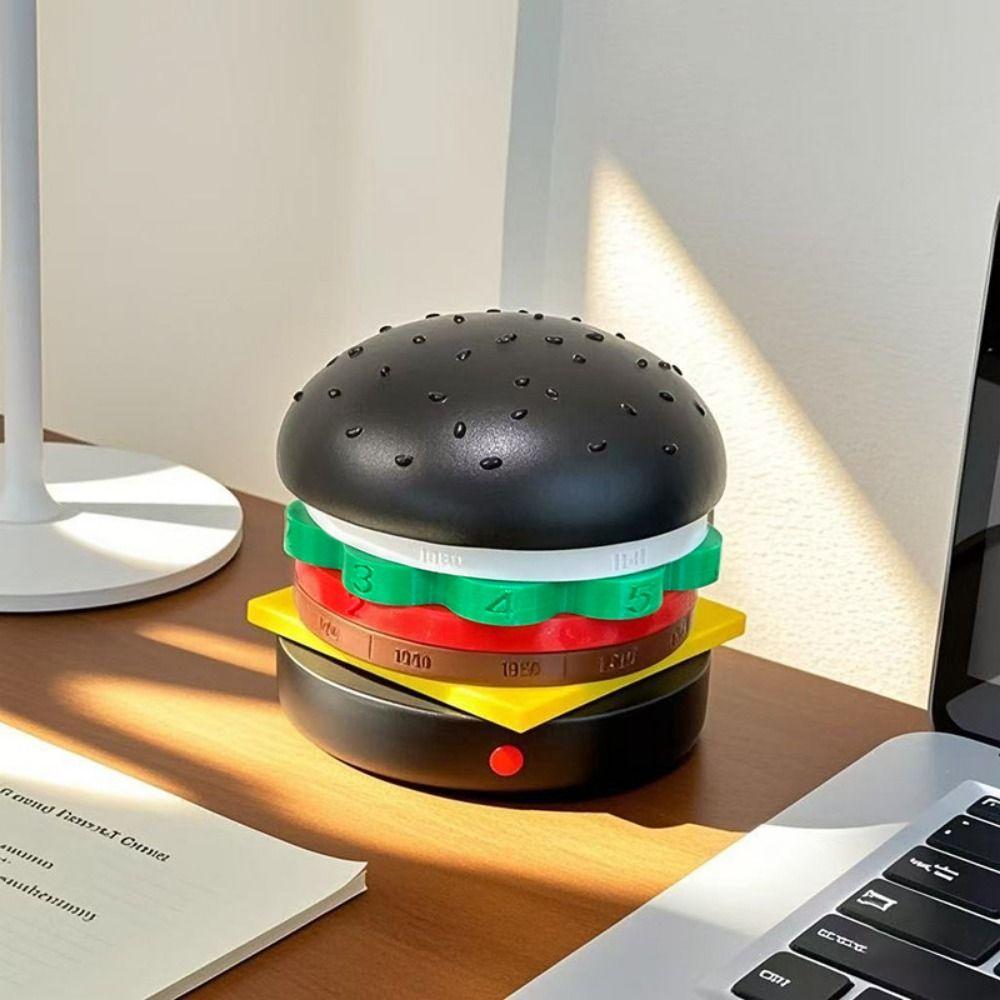 Reusable Rotating Desk Calendar Non-slip Bottom Fun Burger Table Ornament  Desk Decoration