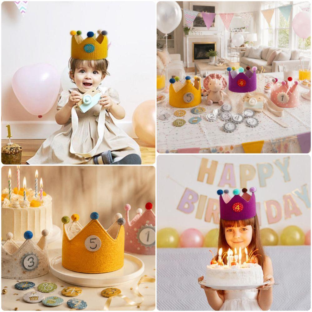 Multicolor Birthday Party Crown Replacement Number Birthday Celebration Hat  Birthday Party