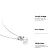 S925 Sterling Silver Shijia Single Pearl Necklace Women's Spring and Summer Round High-end Clavicle Chain Does Not Fade
