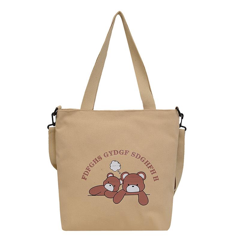 Women's bag canvas bag new shoulder bag fashionable simple messenger bag large capacity