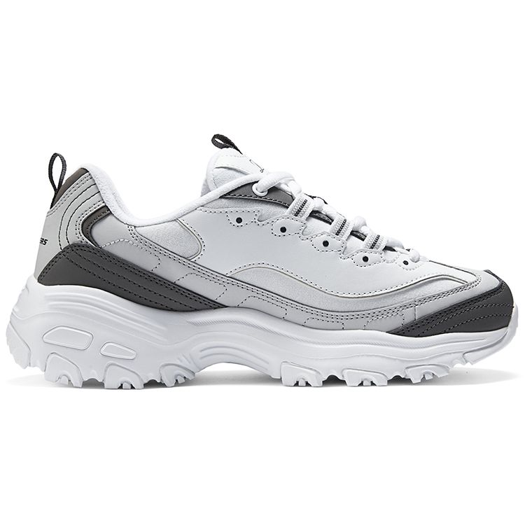Skechers DLites 1.0 Mesh Synthetic Leather Comfortable Versatile Shock Absorbing Durable Low Top Casual Shoes Women Sneakers 896285-WGY