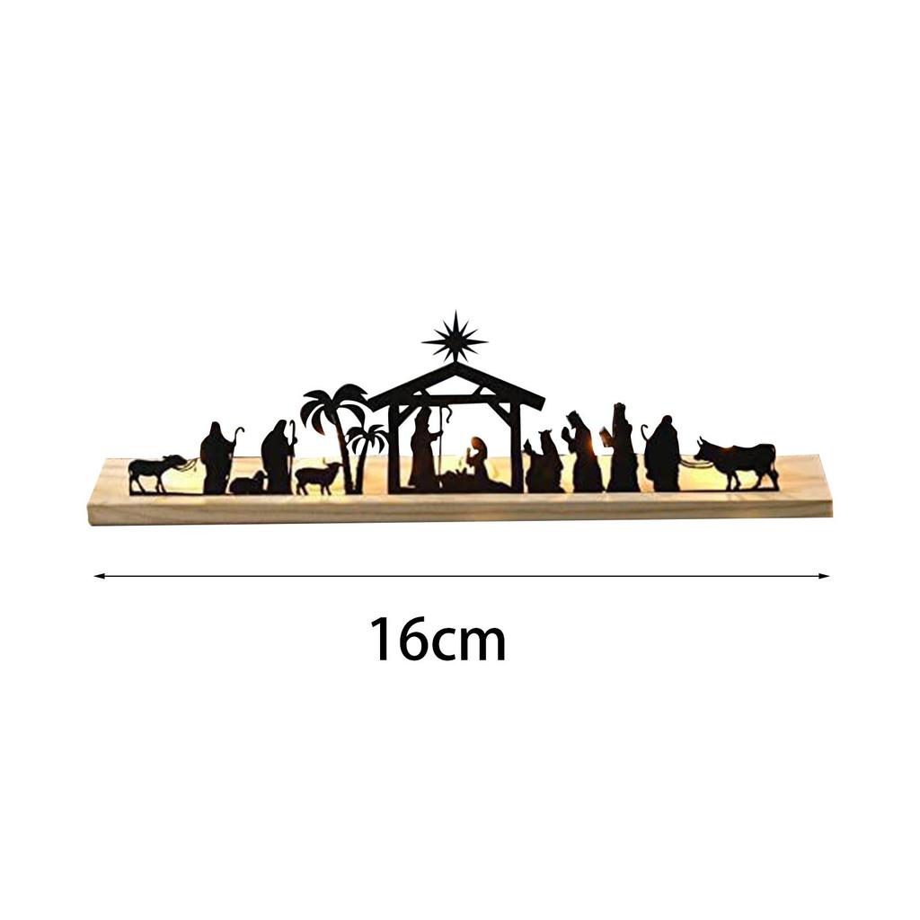 Nativity sets made of metal, birth, small figures, sculptures with wooden base,