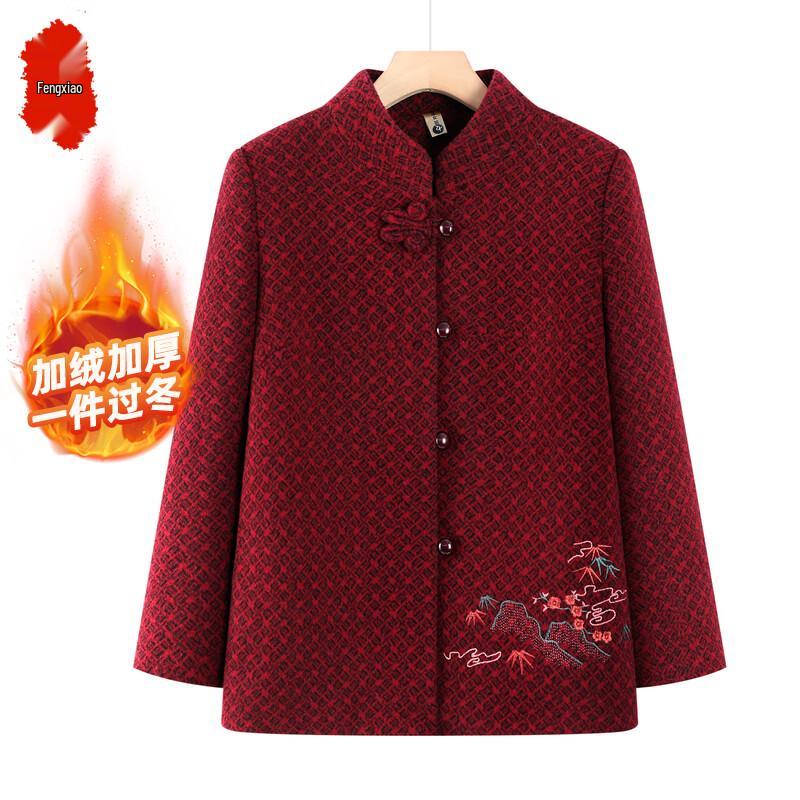 

Women s Chinese Style Plush Lined Winter Jacket 5XL