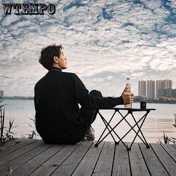 WTEMPO Masă pliabilă portabilă de camping în aer liber, din aliaj de aluminiu, masă de grătar de camping mini taraba temporară